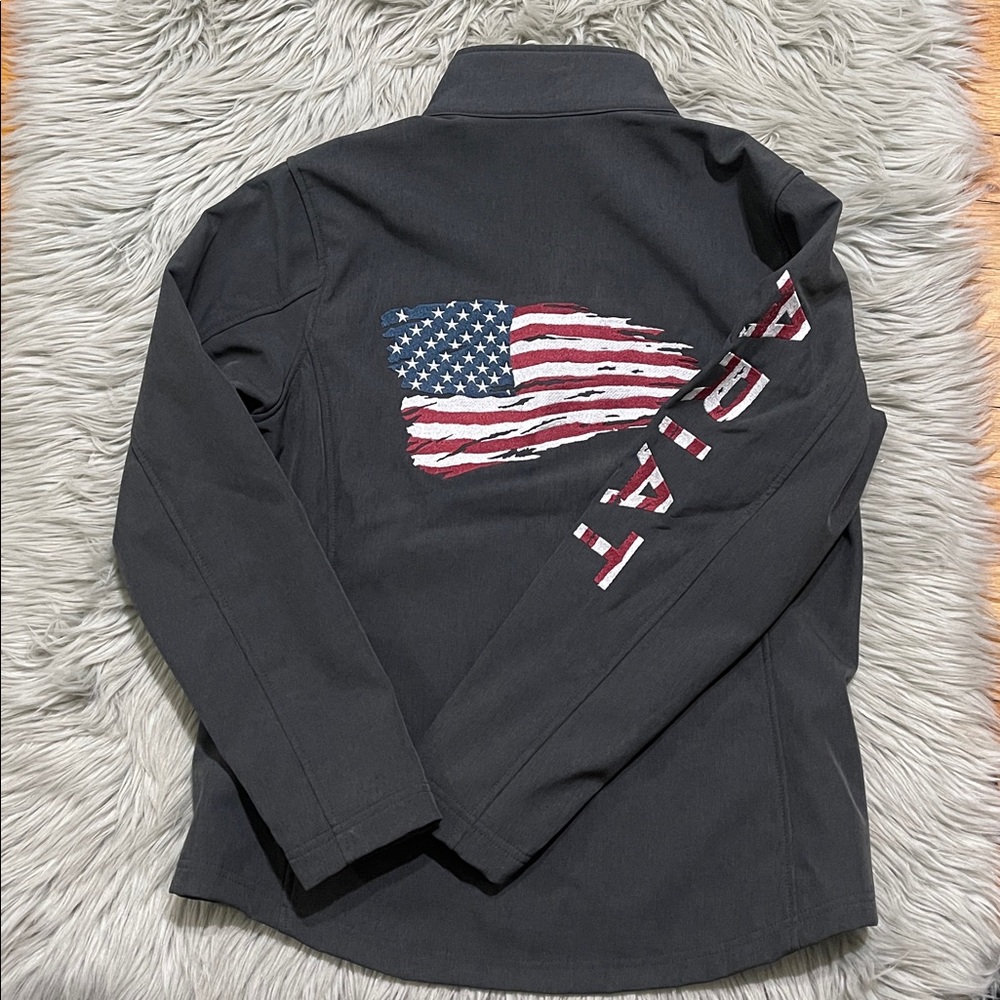 Ariat Charcoal Softshell Jacket with Red Accents - image 3